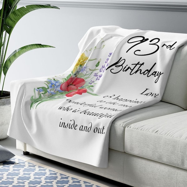 93rd Birthday Blanket for Her - 93 Year Old Birthday Gifts for Women - Personalized Throw Blankets for Mom Grandma Est 1931 Sherpa Fleece