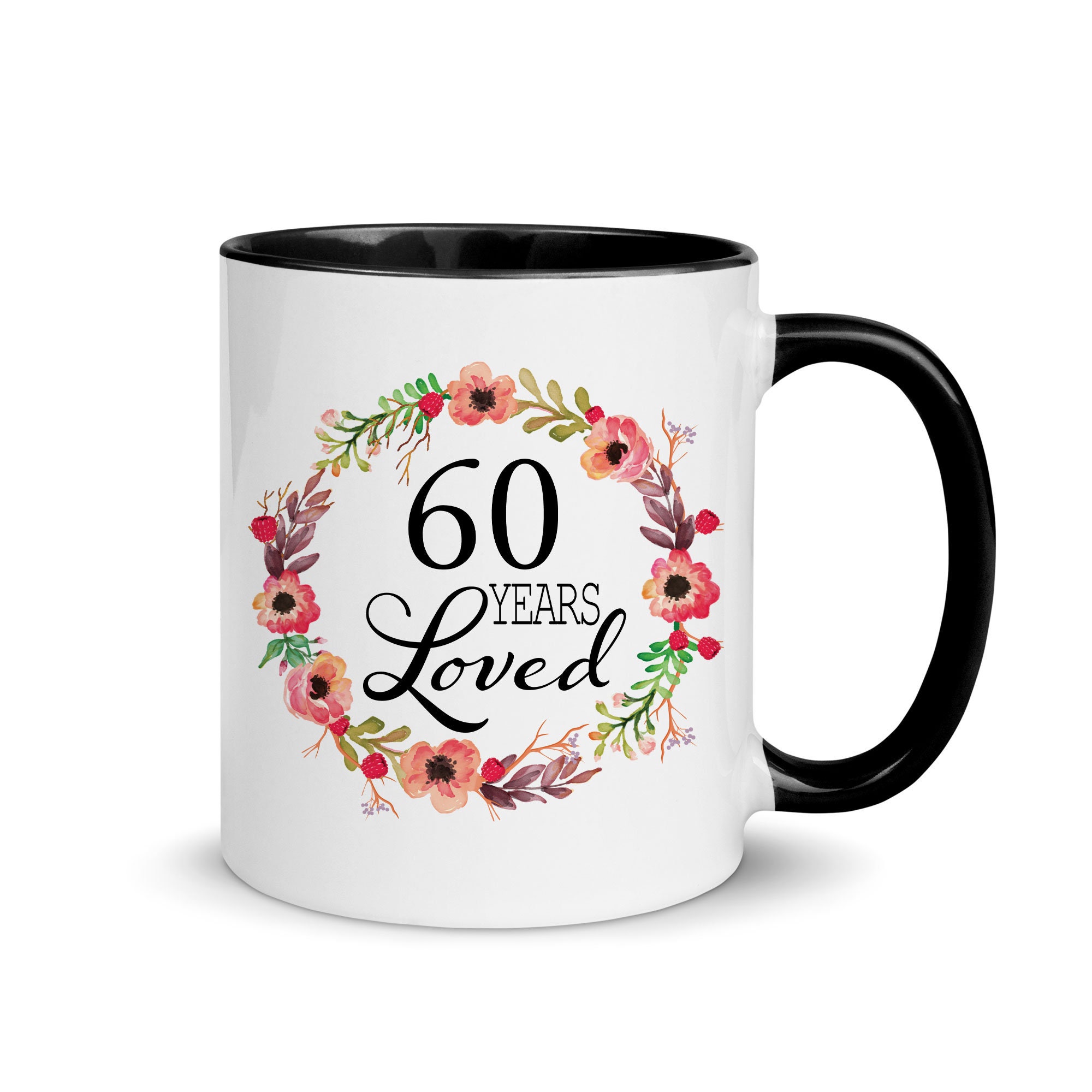 Cadeau Anniversaire 60 Ans Femme, idee cadeau femme anniversaire, tasse à  café en céramique en marbre de 400ml avec impression dorée, souvenirs de  joyeux anniversaire pour 60 ans, belle boîte cadeau 