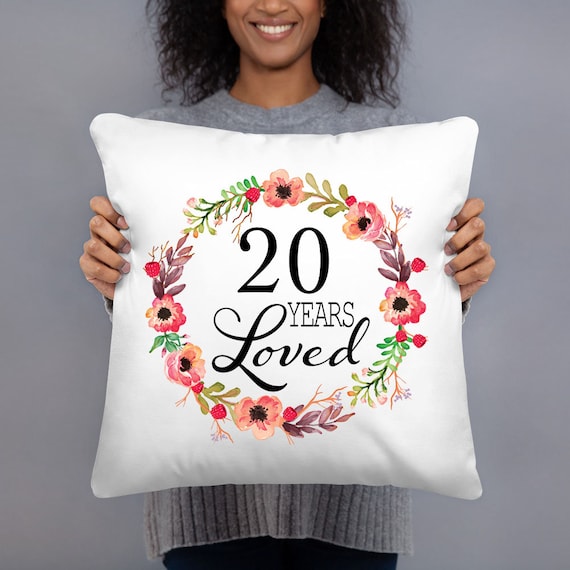 18x18 December 2001 for Women 20 Years Old Awesome Throw Pillow 20th Birthday Gifts For Women by Art Like Wow 20th Birthday Multicolor