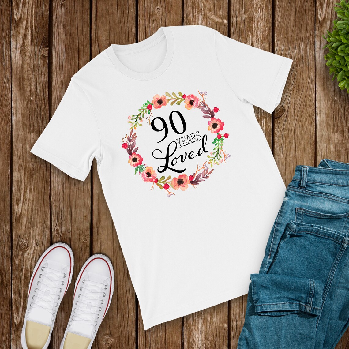 90 Years Loved T-Shirt 90th Birthday Gifts for Men Women | Etsy