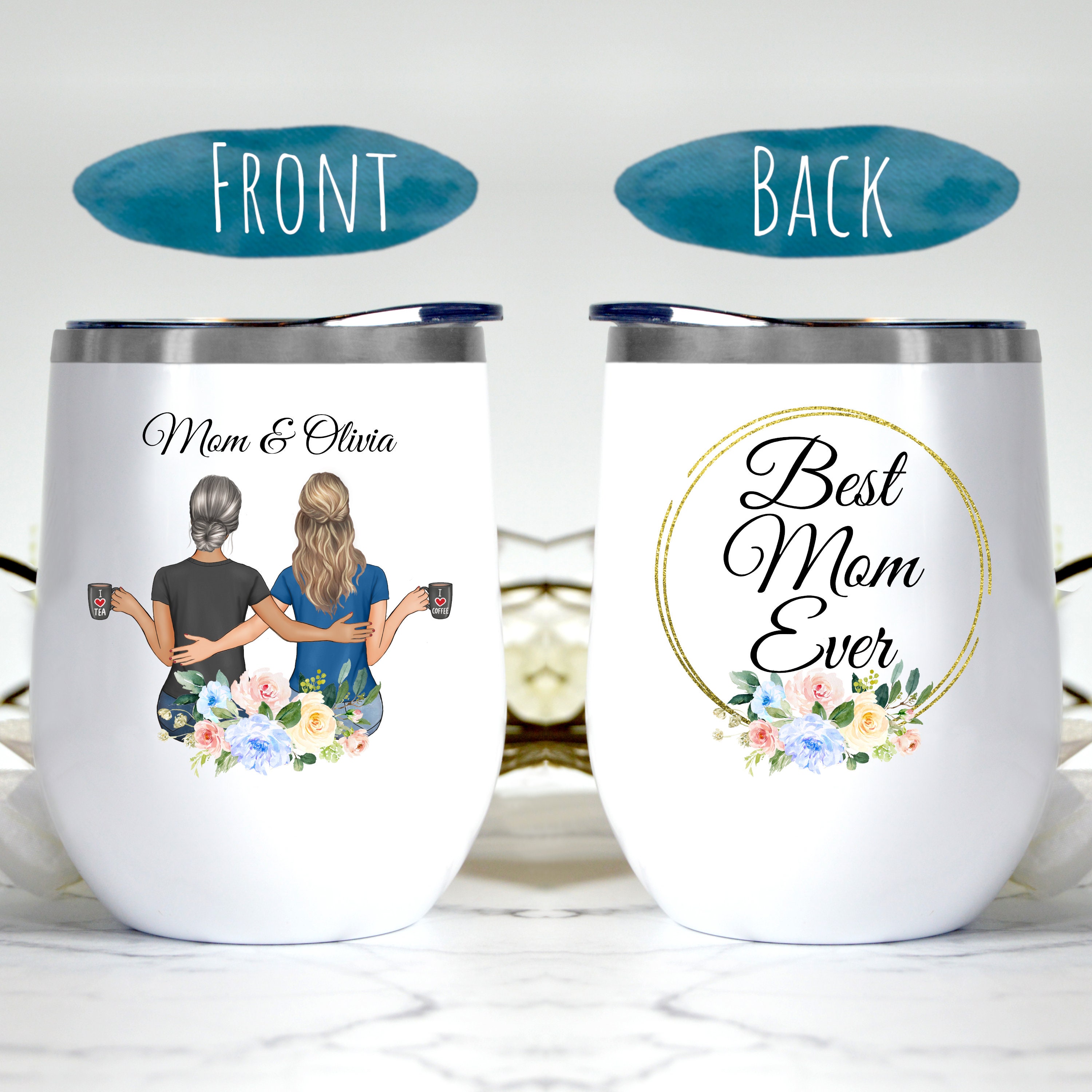 Bonus Mom Personalized 12 oz. Double-Wall Ceramic Travel Mug