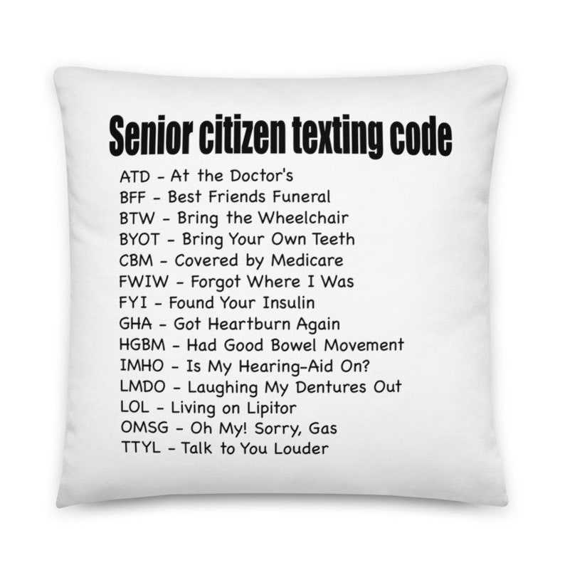 Senior Citizen Texting Code Gift For Senior Women And Men | Etsy