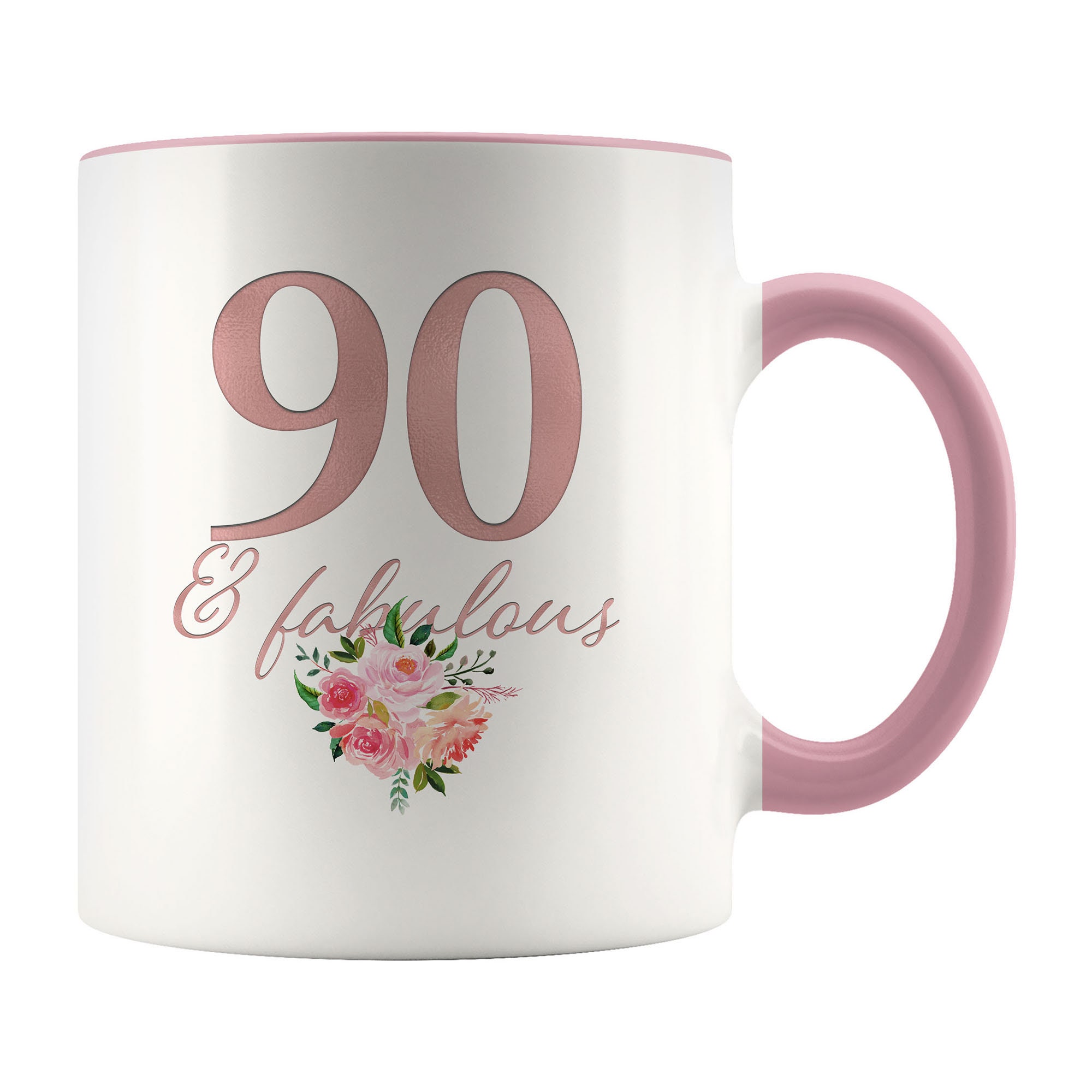 90th Birthday Gift for Her 90 and Fabulous Coffee Mug for