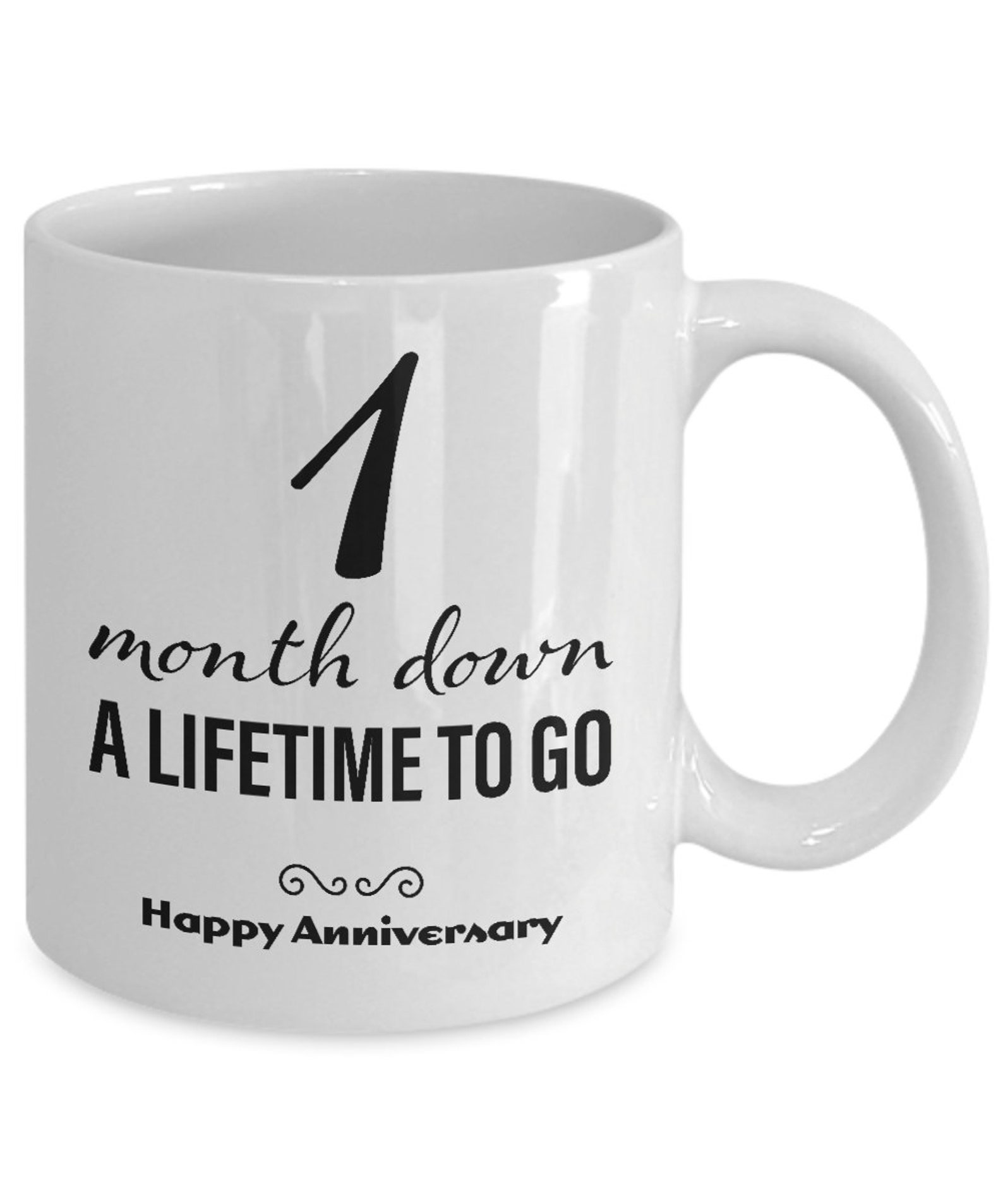 1 Month Anniversary Gift for Him Her 1 Month Down A Lifetime Etsy