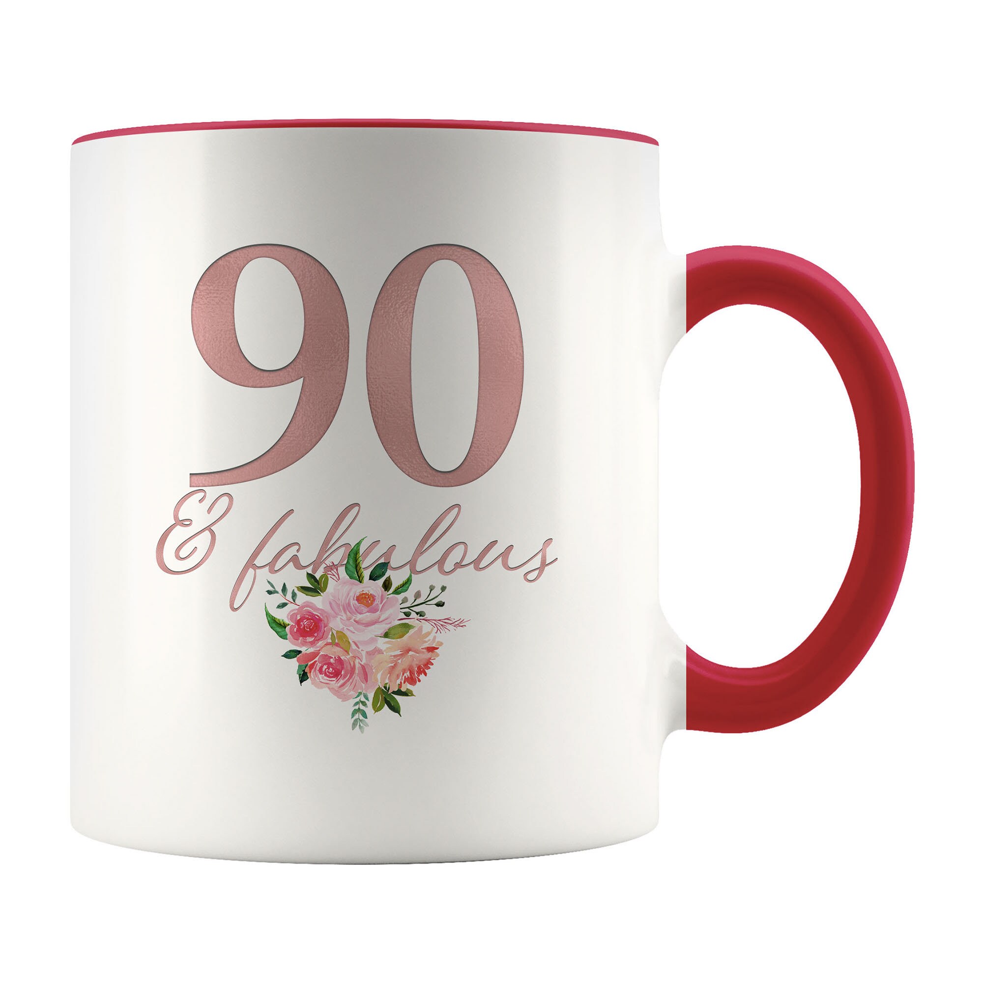 90th Birthday Gift for Her 90 and Fabulous Coffee Mug for