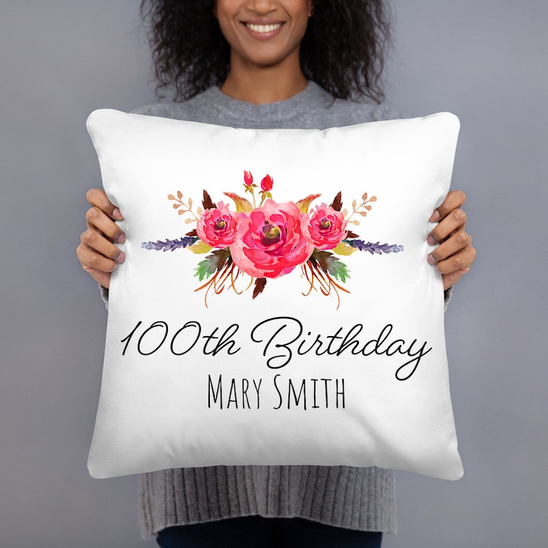 Happy 100th Birthday Gifts for Women Custom Name Pillow Etsy UK
