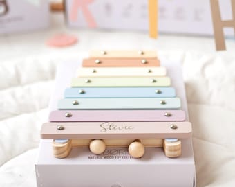 Personalized Wooden Xylophone Toy: FSC Certified, Baby's First Instrument