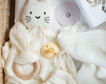 Organic Cotton Bunny Comforter & Teether | Baby Set