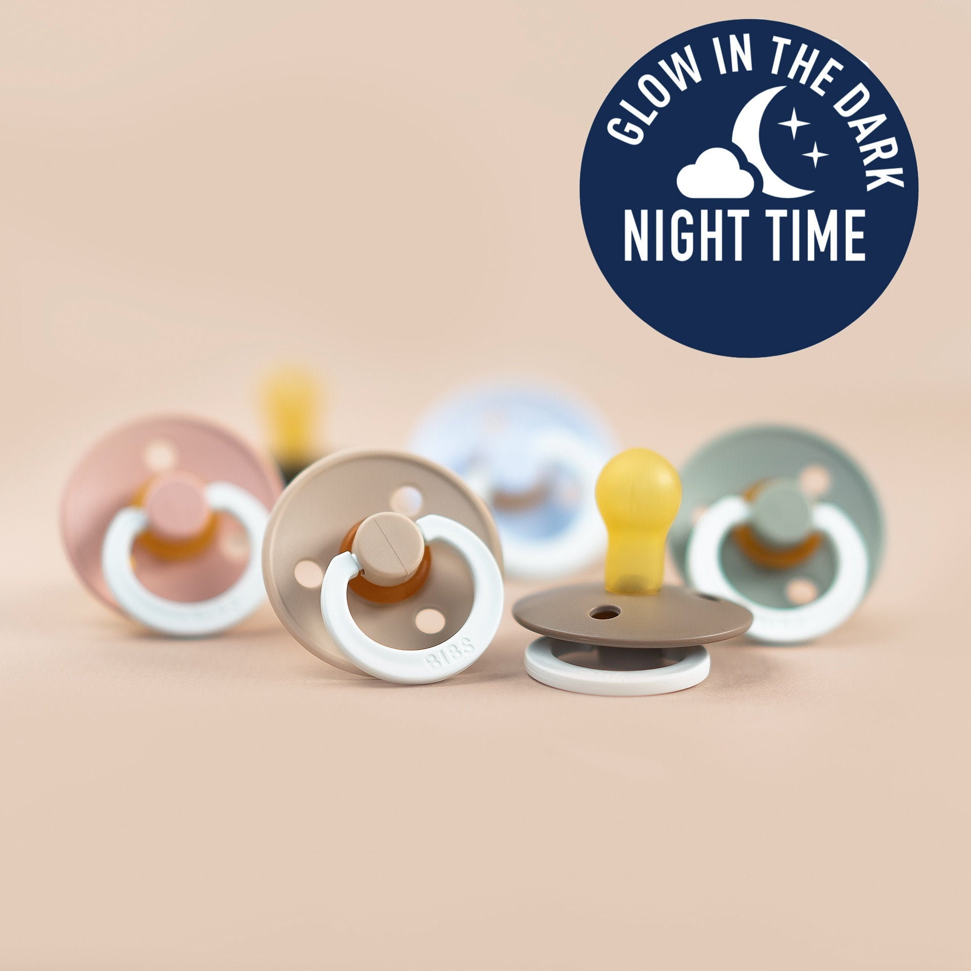 BIBS Night Glow Pacifier Glow In the Dark Dummy Size 1 Etsy