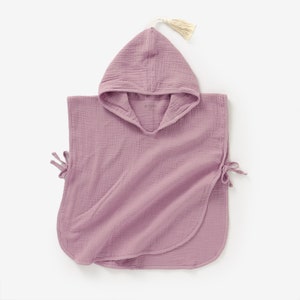 Kinder Bio Baumwolle Poncho Handtuch Personalisiertes Baby-Geschenk Heather