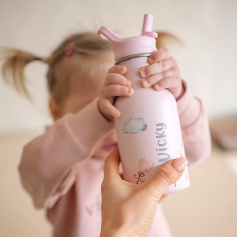 Personalised Kids Water Bottle Stainless Steel Drinking Bottle Preschool Bottle 画像 10