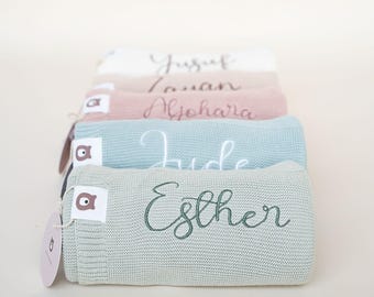 Personalised Knitted Baby Blanket Super soft