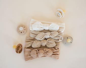Baby Girl Cable Knit Bow Headbands