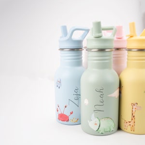 Personalised Kids Water Bottle | Stainless Steel Drinking Bottle | Preschool Bottle