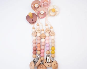 Colour Block Personalised Pacifier Clip | Soother Holder | Dummy Clip