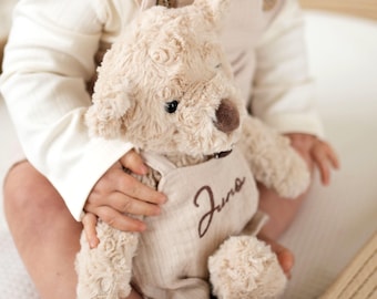 Personalised Beige Teddy Bear Soft Toy | Personalised Outfit | Gifts for Kids