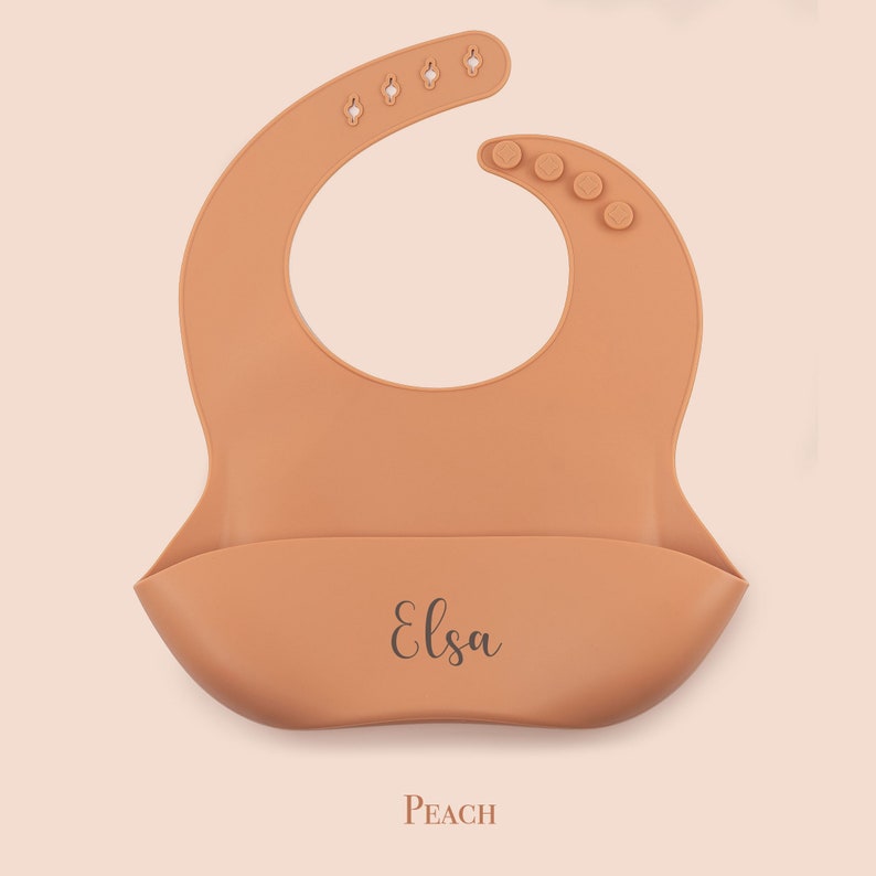 Personalised Baby Bib for nursery / kindergarten Peach