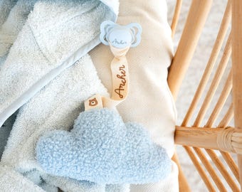 Personalised Plush Baby Comforter with Pacifier Holder Loop