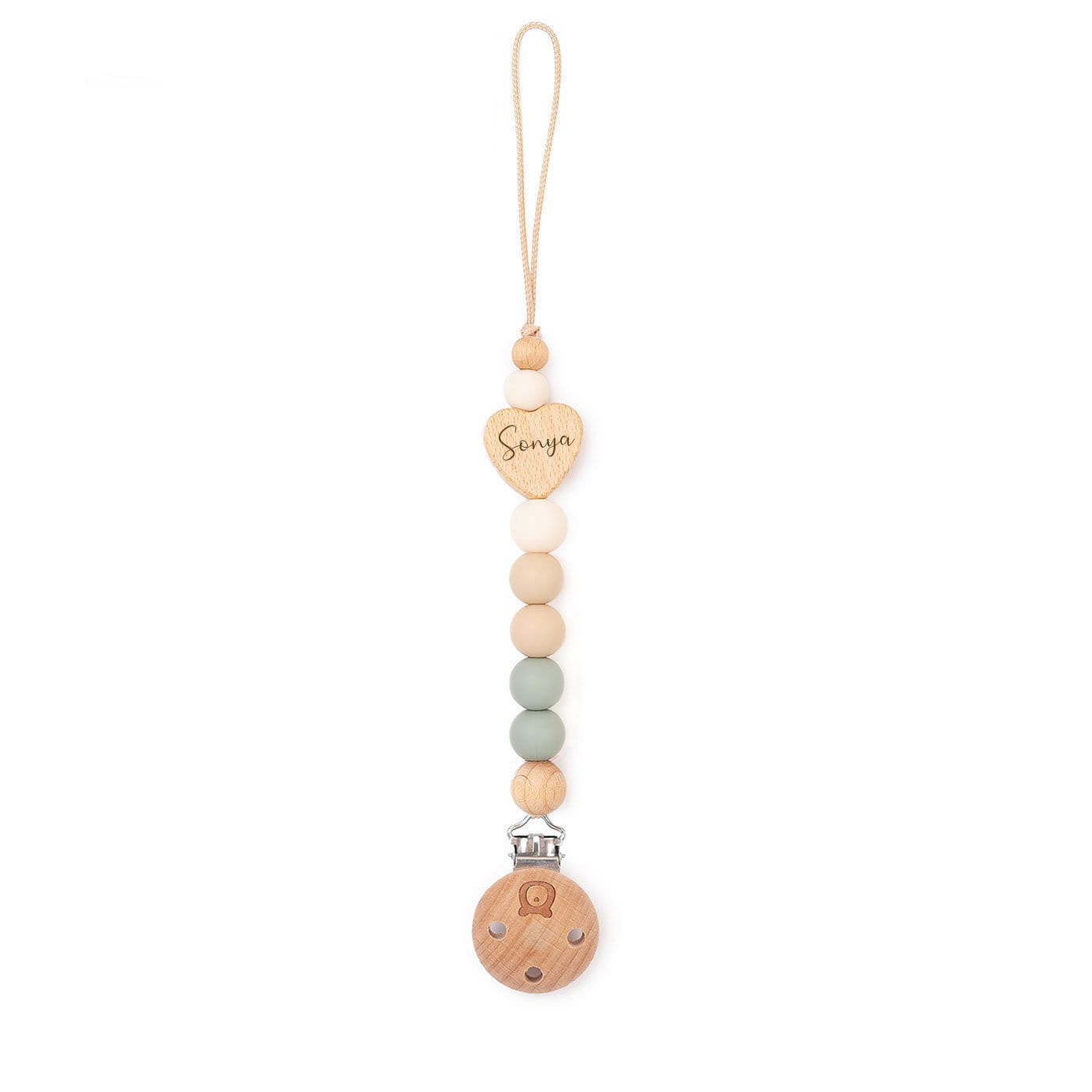 JBØRN Heart Personalised Pacifier Clip | Soother Holder | Dummy Clip