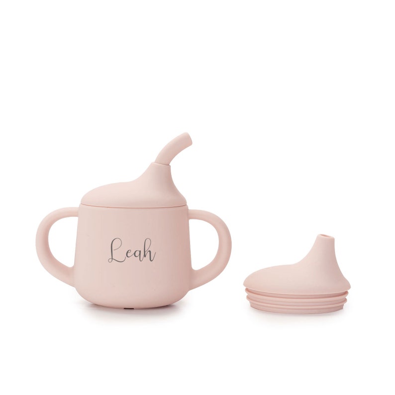 Baby Personalised Sippy Cup Drinking Cup Baby Trainer Cup JBØRN Blush