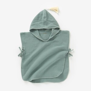 Kinder Bio Baumwolle Poncho Handtuch Personalisiertes Baby-Geschenk Sage