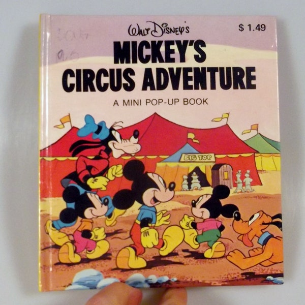 Vintage 1976 Walt Disney's Mickey's Circus Adventure Mini Pop-up Book Intervisual Communications