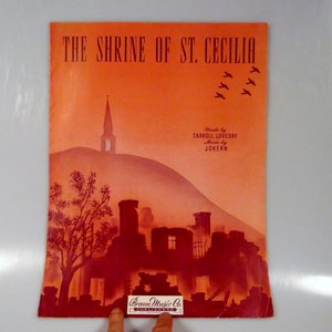 Vintage Shrine of St Cecilia Sheet Music 1940 Piano Guitar Vocals Carroll Loveday Jokern