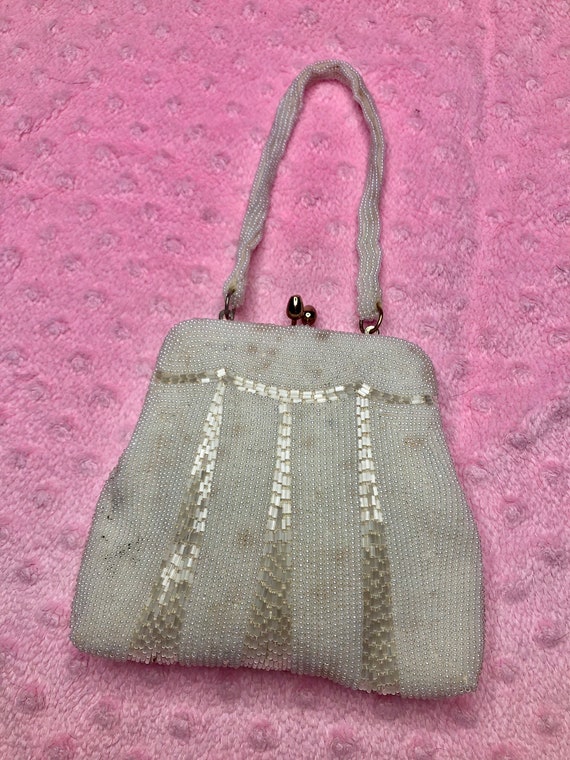 Vintage Beaded Pearl Evening Bag/ Clutch