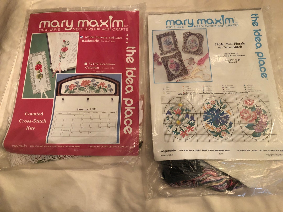 Mary Maxim Counted Cross Stitch Kits 2 of Them Etsy