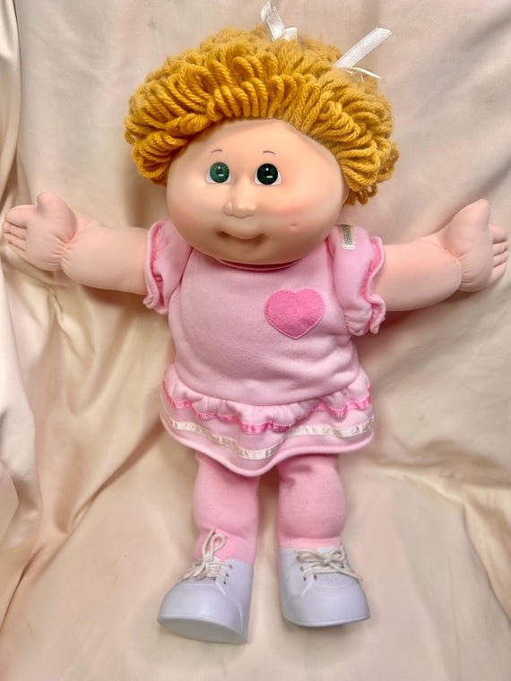 cabbage patch doll pink dress CPW1359-Pink Plaid Dress Cabbage Patch Kids