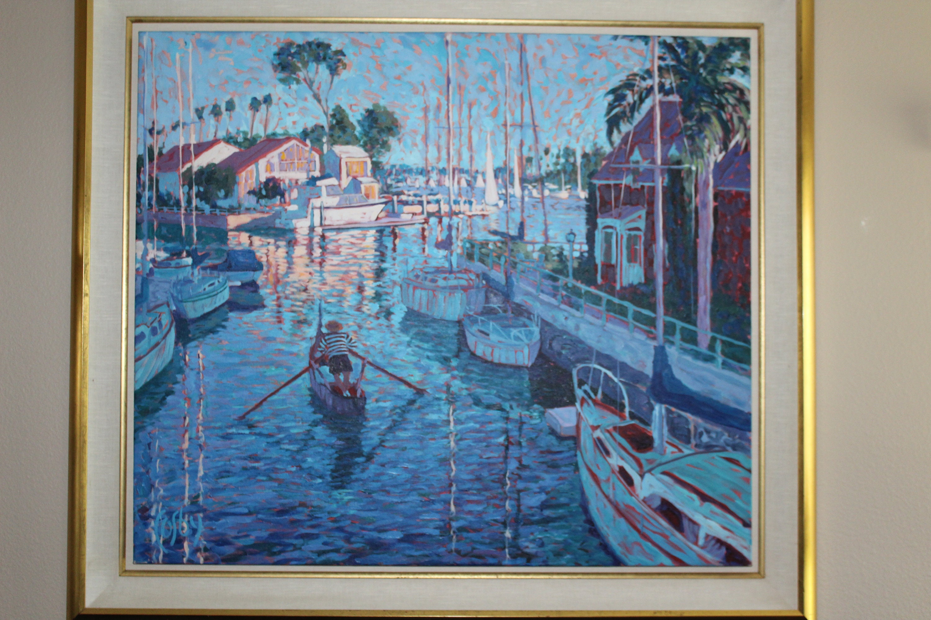 John Cosby oil painting of the canals in the Naples Etsy