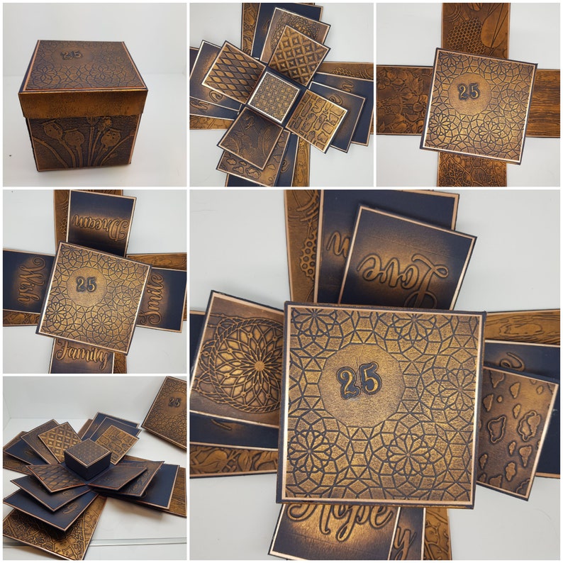 Exploding Embossed Gift Box Personalised, Birthday, Wedding Proposal