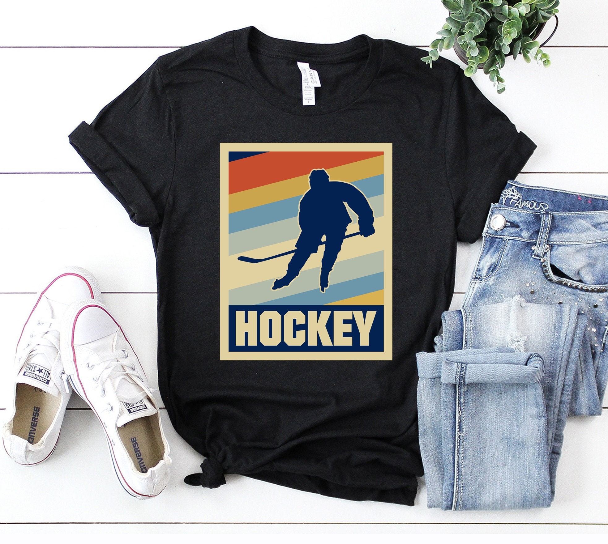 Vintage Retro Hockey T-Shirt Gifts I Love Hockey Hockey | Etsy