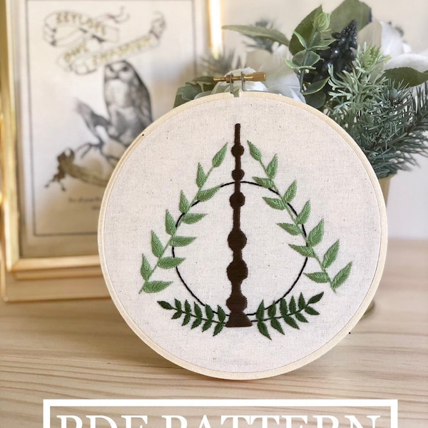 Foliage Wand PDF Embroidery Pattern Digital Download