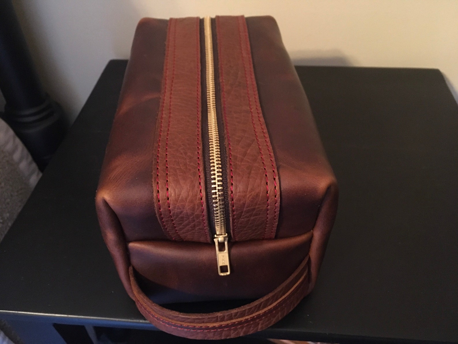 Cow & Bison Leather Dopp Kit Etsy