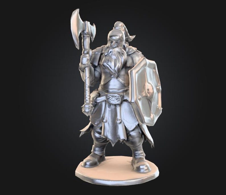 Dnd Dwarf Fighter 3D Mini STL File - Etsy