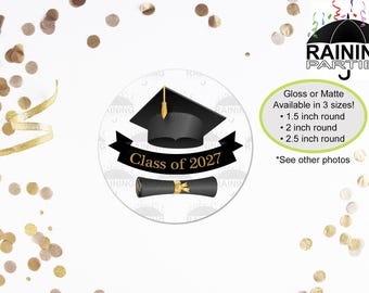 Class of 2027 Graduation Labels, Graduating Class of 2027 Envelope Seals, Graduate Stickers, Congratulations Congrats Tag, Senior Class Grad