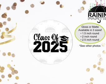Etiquetas de graduación de la clase de 2025, sellos para sobres de la clase de graduados de 2025, calcomanías para graduados, etiqueta de felicitaciones, graduación de la clase de último año