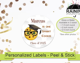 Personalized Graduation One Smart Cookie Labels, Graduating Class of 2025 2026 Envelope Seals Graduate Stickers Congratulations Congrats Tag