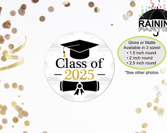 Clase de 2025 Etiquetas de graduación, Clase de graduación de 2025 Sellos de sobre, Pegatinas de graduados, Etiqueta de felicitaciones, Graduado de clase senior