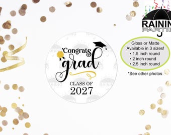 Congrats Grad Graduation Labels, Graduating Class of 2027 Envelope Seals, Graduate Stickers, Congratulations Congrats Tag, Senior Class Grad