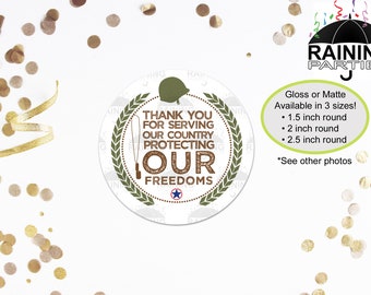 Thank You Veterans Stickers, Military Soldier Appreciation, Armed Forces Troops, Gift Labels, Party Seal Packaging Bag Box Jar, Memorial Day