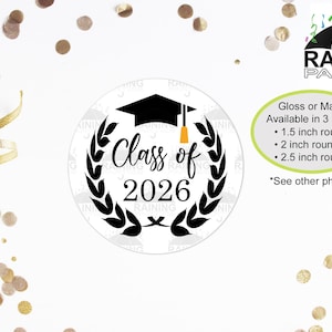 Class of 2026 Graduation Labels, Graduating Class of 2026 Envelope Seals, Graduate Stickers, Congratulations Congrats Tag, Senior Class Grad