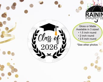 Class of 2026 Graduation Labels, Graduating Class of 2026 Envelope Seals, Graduate Stickers, Congratulations Congrats Tag, Senior Class Grad