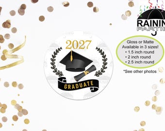 2027 Graduate Stickers, Cap Diploma, Class of 2027 Graduation Labels, Envelope Seal, Congratulations Congrats Tag, Senior Class Grad