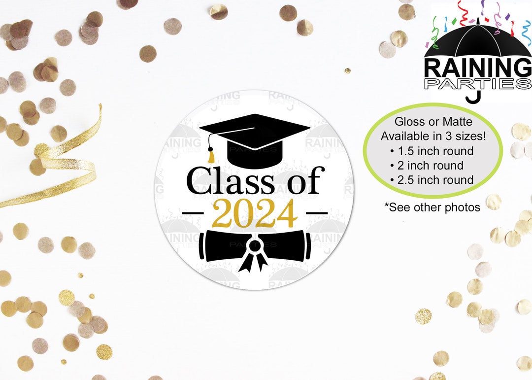 Class of 2024 Graduation Labels, Graduating Class of 2024 Envelope