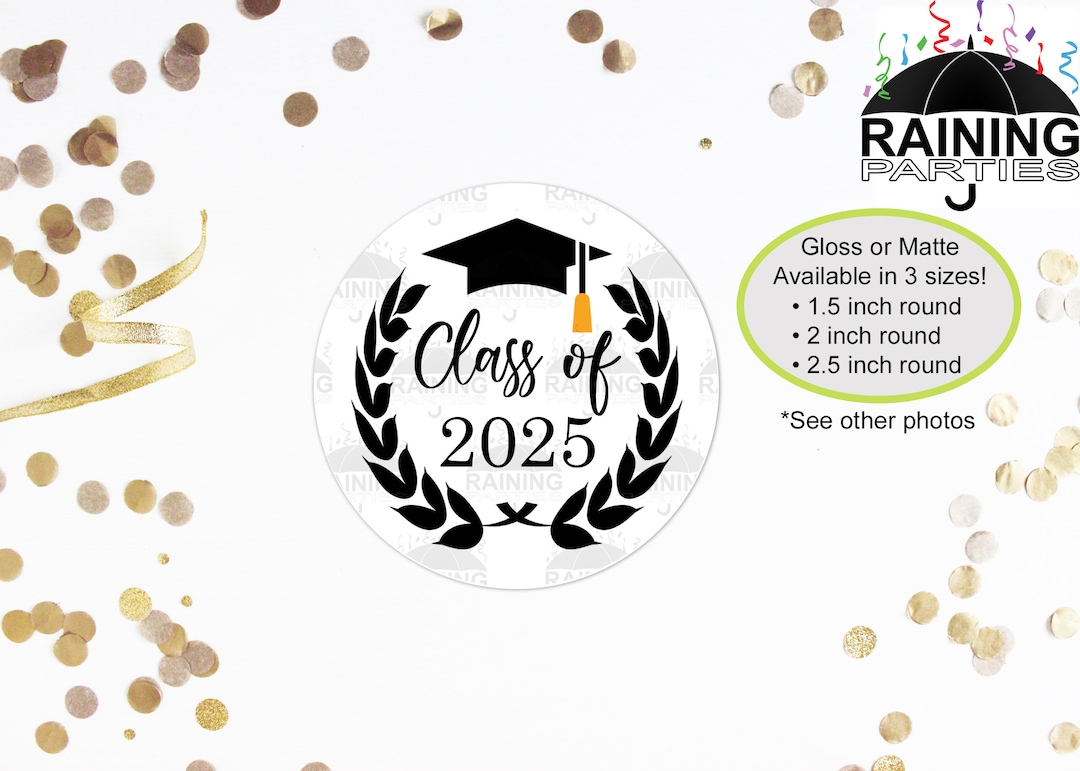 Class of 2025 Graduation Labels, Graduating Class of 2025 Envelope Seals, Graduate Stickers