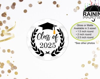 Class of 2025 Graduation Labels, Graduating Class of 2025 Envelope Seals, Graduate Stickers, Congratulations Congrats Tag, Senior Class Grad