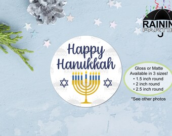 Etiquetas para la Menorá de Janucá, sellos para sobres festivos, etiquetas de regalo, pegatinas comerciales, etiquetas para empaques de productos, agradecimiento por la celebración judía