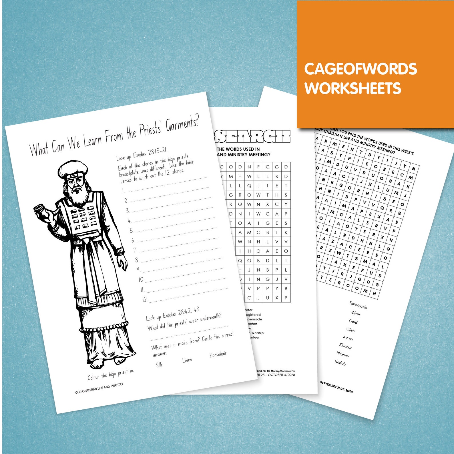 JW OCLAM Worksheets for Children Suitable for Homeschool or Meeting ...